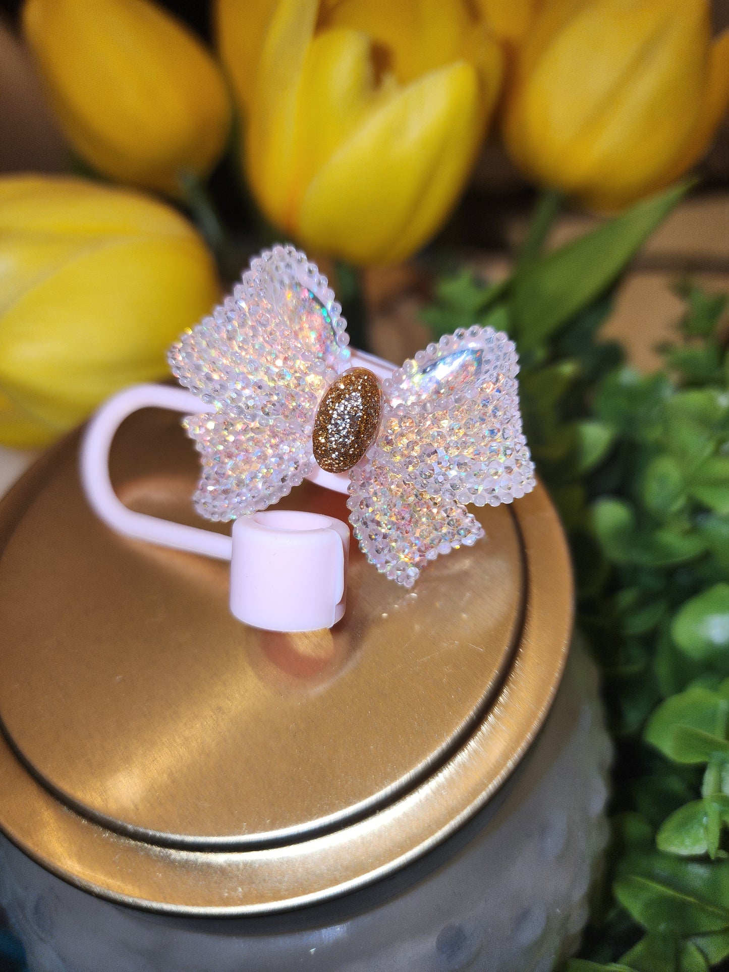 SisBow_Sparkling Bow Straw Topper