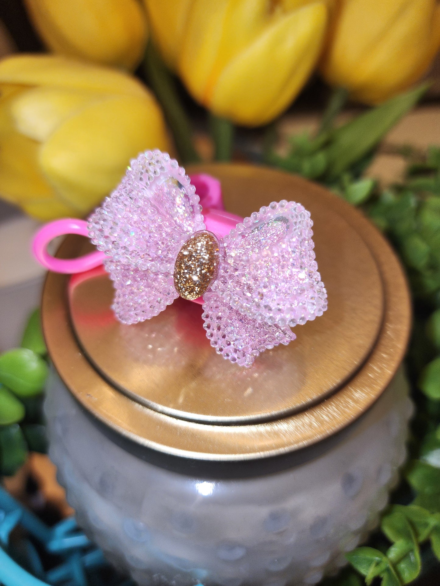 SisBow_Sparkling Bow Straw Topper