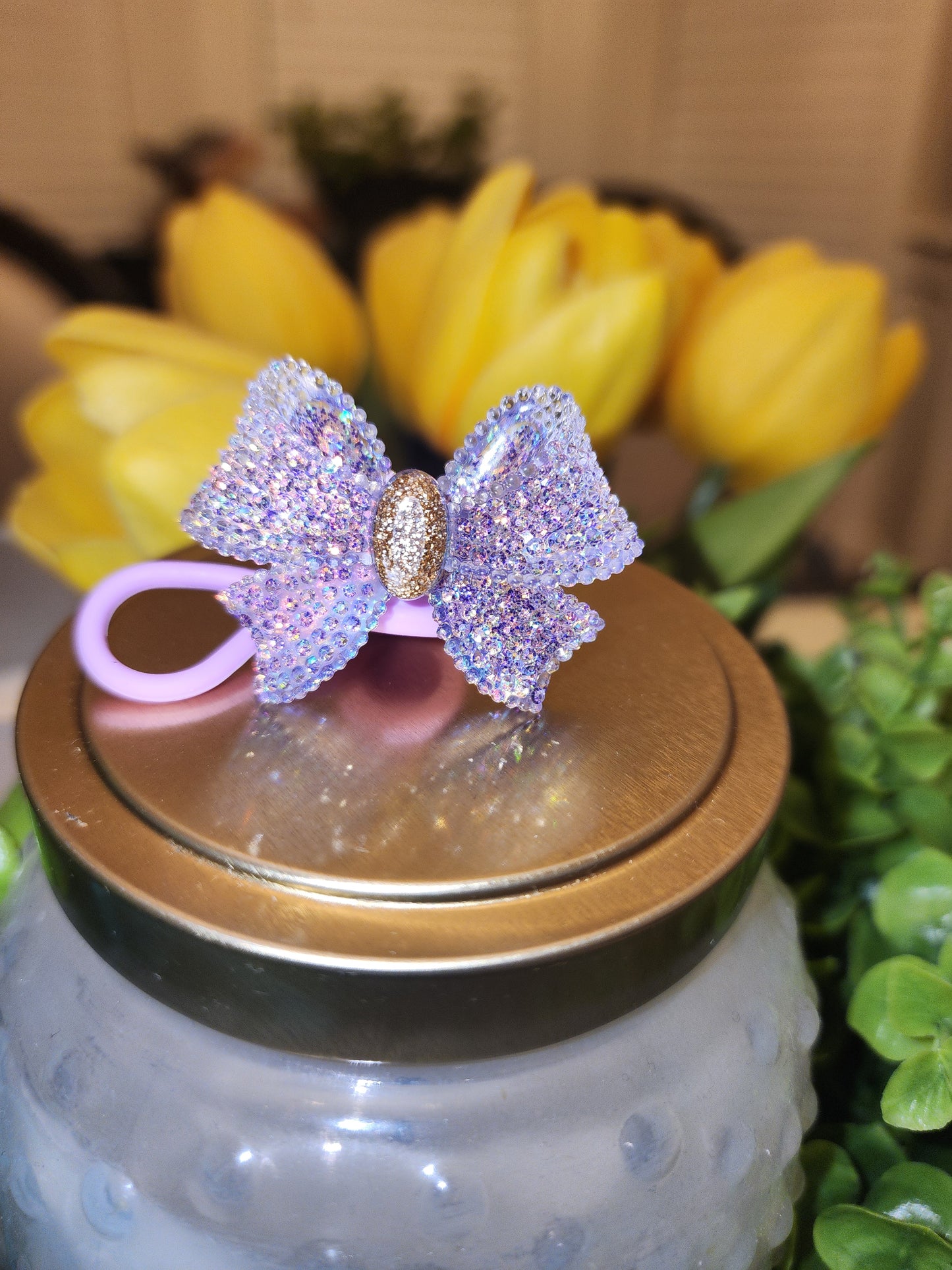 SisBow_Sparkling Bow Straw Topper