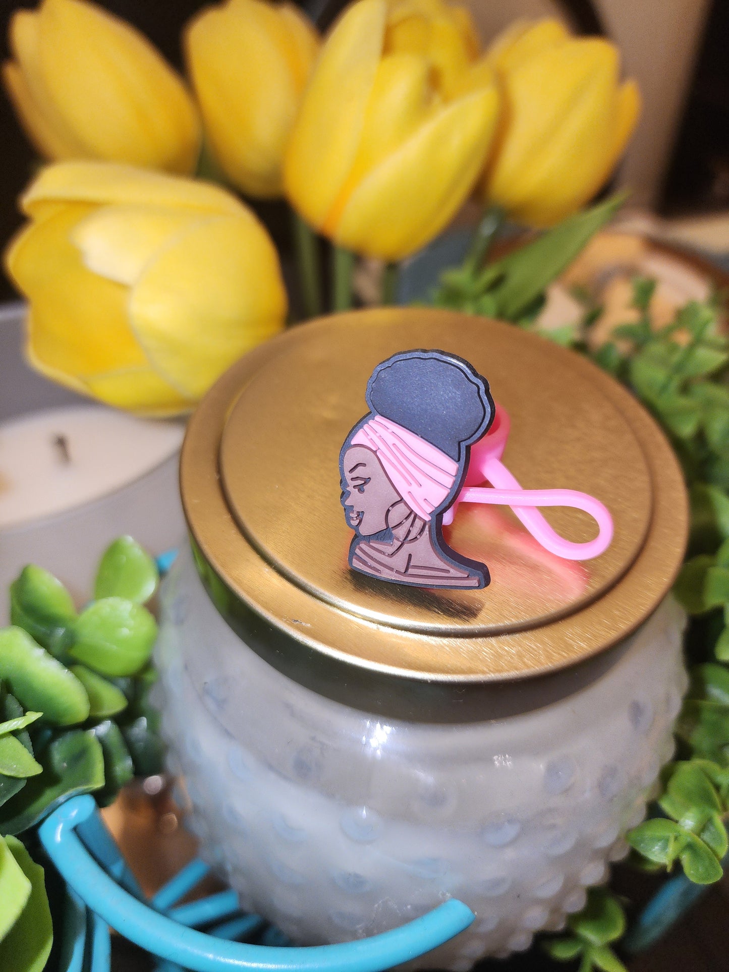 SIS- Hair Wrapped Beauty Straw Topper